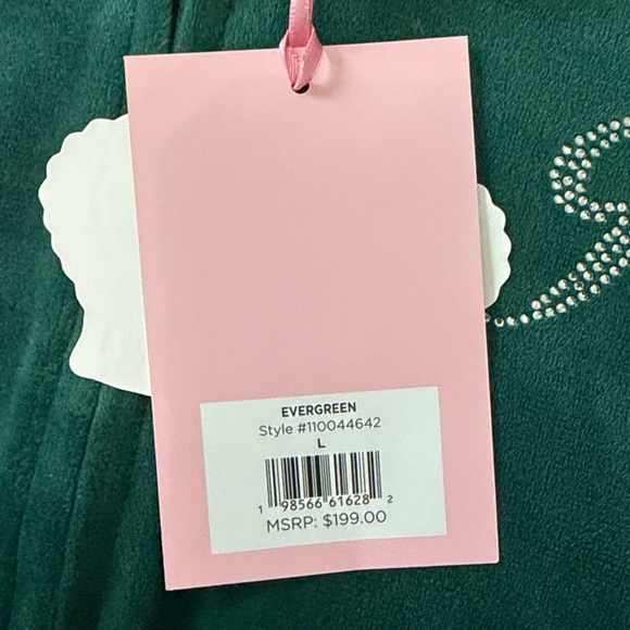 New Juicy Couture green velour tracksuit set Hoodie zip up bottom viral green - Picture 8 of 8